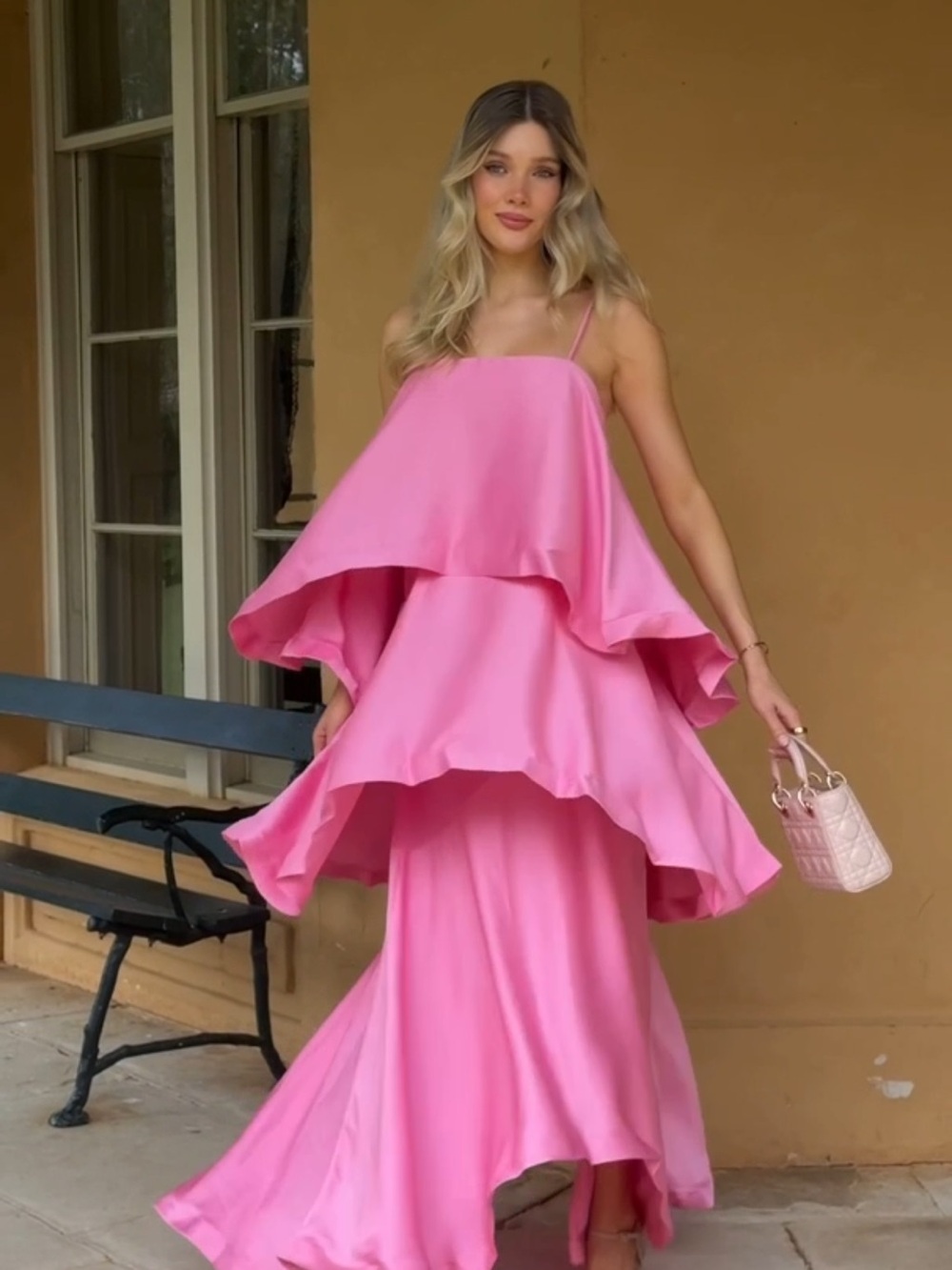 Elliatt Pink Layered Maxi Skirt Gown